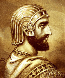 Cyrus de Grote was de eerste koning van Perzië, in 539 v.Chr. bevrijdde hij de slaven van de stad Babylon.