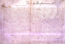Het Engelse Parlement zond in 1628 deze verklaring van burgervrijheden naar Koning Charles I.